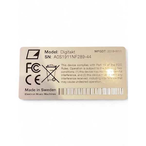 Used Elektron DIGITAKT Drum Machine