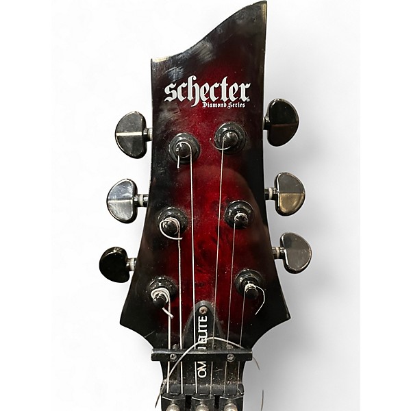 Used Schecter Guitar Research OMEN ELITE BLACK CHERRY BURST Solid Body Electric Guitar