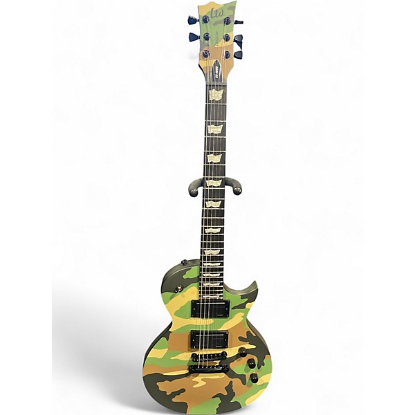 Used ESP EC1000 woodland camo Solid Body Electric Guitar