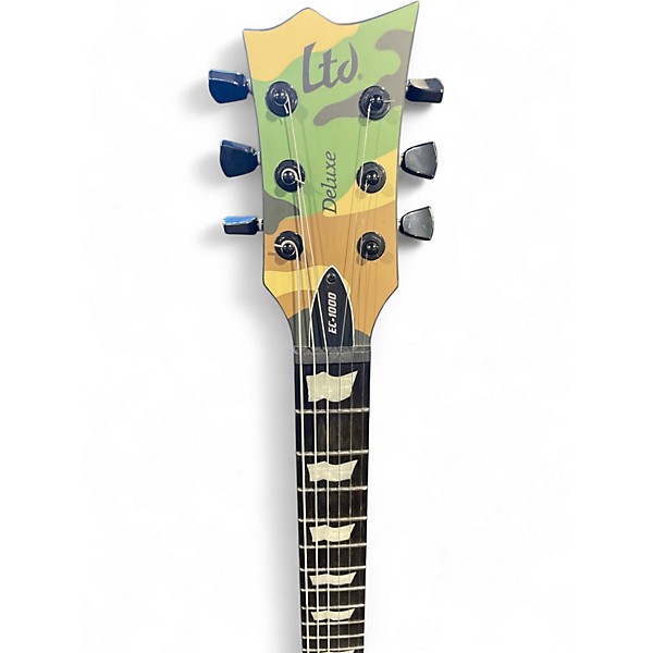 Used ESP EC1000 woodland camo Solid Body Electric Guitar