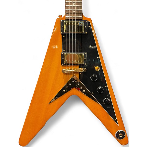 Used Epiphone Korina Flying V Natural Electric Bass Guitar