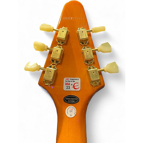 Used Epiphone Korina Flying V Natural Electric Bass Guitar