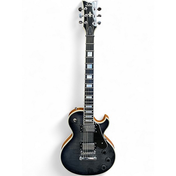 Used Schecter Guitar Research Solo II Custom Trans Black Solid Body Electric Guitar