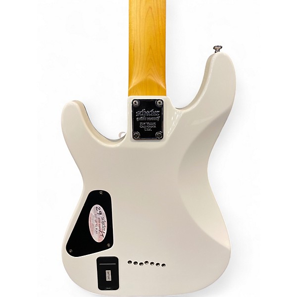 Used Schecter Guitar Research Demon 7 String White Solid Body Electric Guitar
