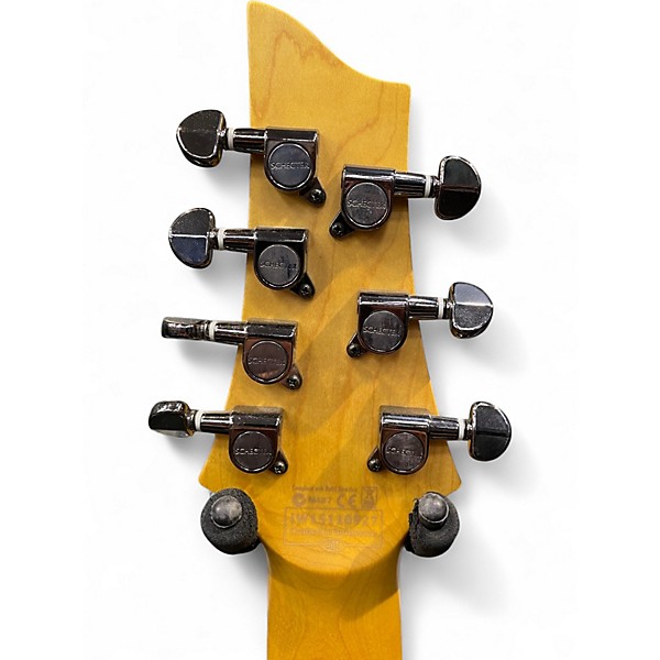 Used Schecter Guitar Research Demon 7 String White Solid Body Electric Guitar