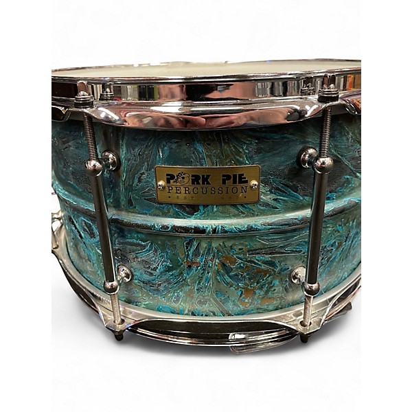 Used Pork Pie USA 6.5X14 brass patina blue Drum