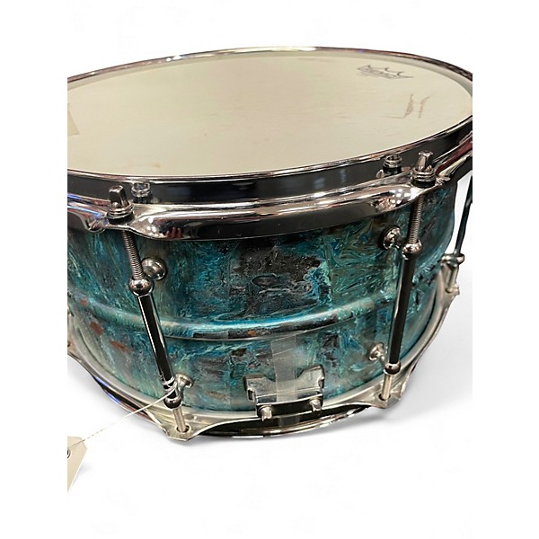 Used Pork Pie USA 6.5X14 brass patina blue Drum