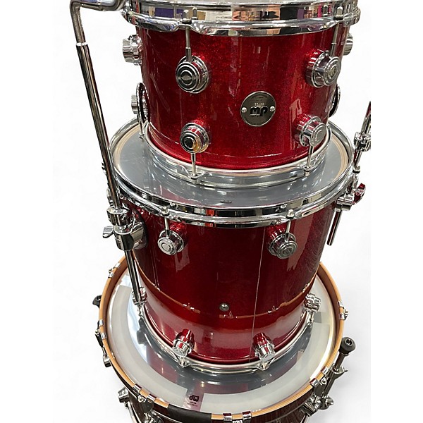 Used DW 3 Piece Collector's Series red sparkle Drum Kit