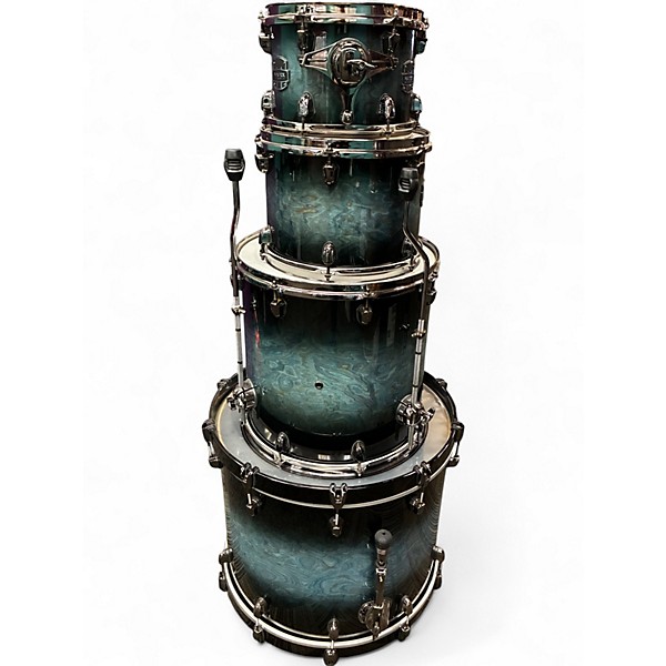 Used Mapex 4 Piece Saturn V Exotic  Deep Sea Blue  Drum Kit