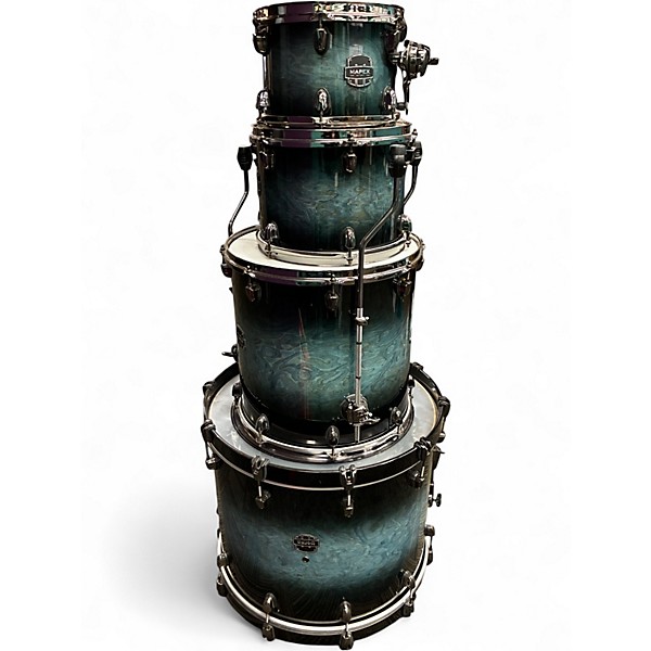 Used Mapex 4 Piece Saturn V Exotic  Deep Sea Blue  Drum Kit