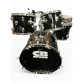 Used CB 5 Piece ACOUSTIC DRUM SET Black Drum Kit