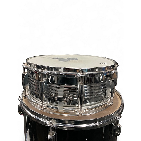 Used CB 5 Piece ACOUSTIC DRUM SET Black Drum Kit