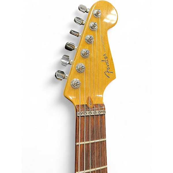 Used 2006 Fender American Deluxe Stratocaster Amber Solid Body Electric Guitar