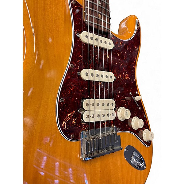 Used 2006 Fender American Deluxe Stratocaster Amber Solid Body Electric Guitar