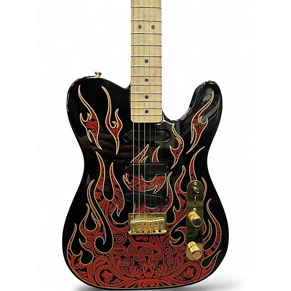 Used Fender Artist Series James Burton Telecaster PAISLEY FLAMES Solid Body Electric Guitar
