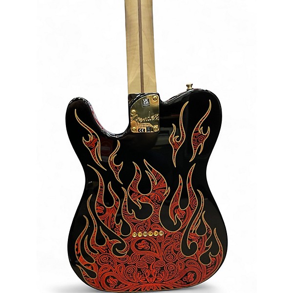 Used Fender Artist Series James Burton Telecaster PAISLEY FLAMES Solid Body Electric Guitar