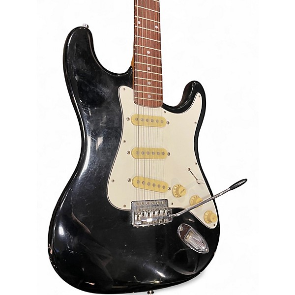 Used Hondo H76 Black Solid Body Electric Guitar