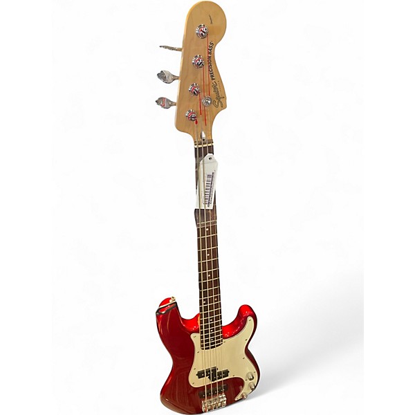 Used Squier Precision Bass Special Candy Apple Red Electric Bass Guitar