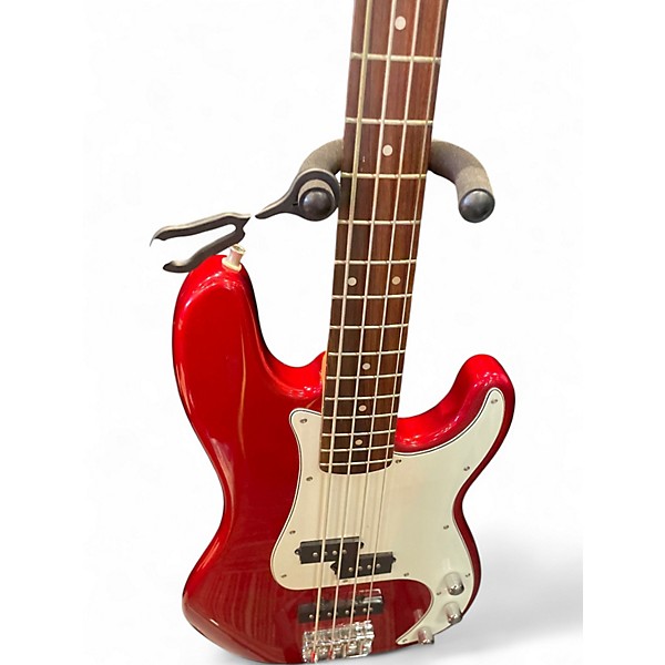 Used Squier Precision Bass Special Candy Apple Red Electric Bass Guitar