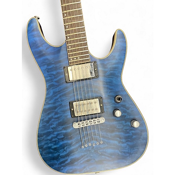 Used 2022 Schecter Guitar Research C1 Platinum Midnight Blue Solid Body Electric Guitar