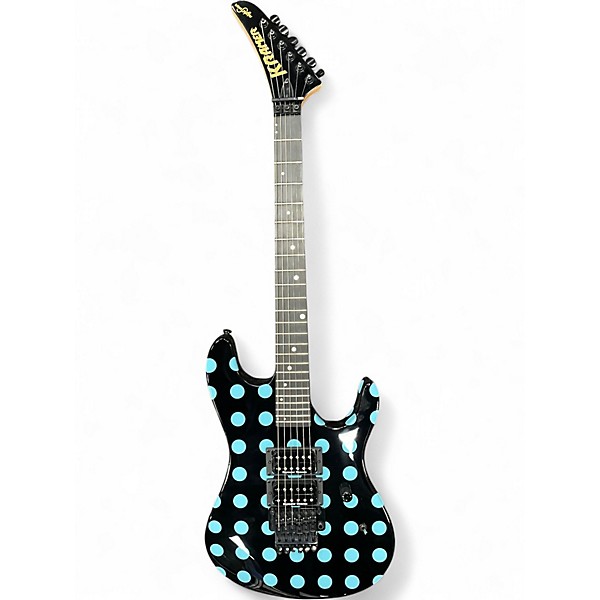 Used Kramer NIGHTSWAN Black/Blue Polka Dot Solid Body Electric Guitar