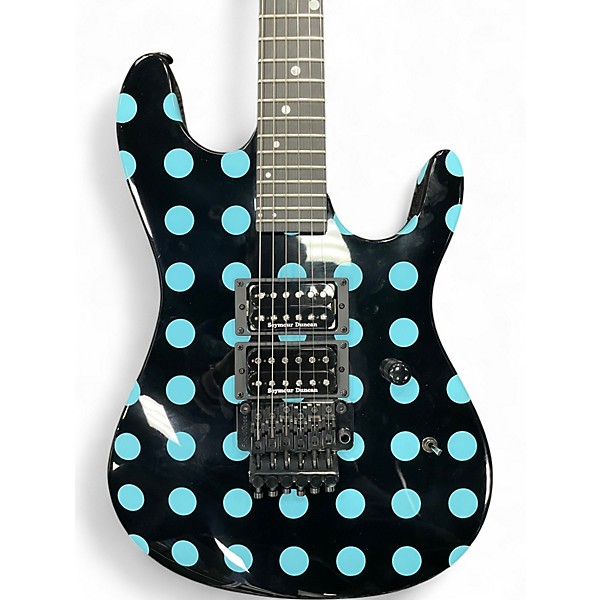 Used Kramer NIGHTSWAN Black/Blue Polka Dot Solid Body Electric Guitar