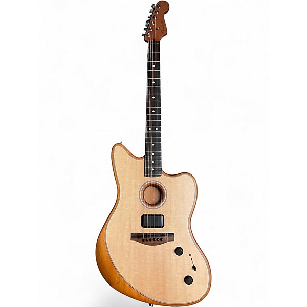 Used Fender american jazzmaster acoustasonic Natural Acoustic Electric Guitar