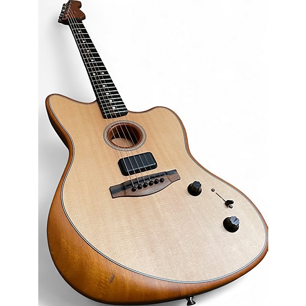 Used Fender american jazzmaster acoustasonic Natural Acoustic Electric Guitar