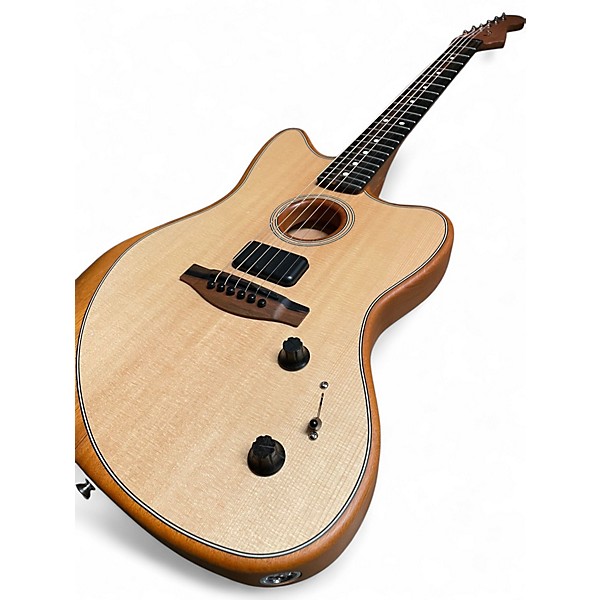 Used Fender american jazzmaster acoustasonic Natural Acoustic Electric Guitar