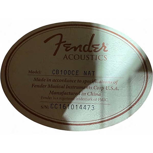 Used Fender CB100ce Natural Acoustic Bass Guitar