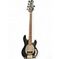 Used Ernie Ball Music Man sub bass 5 Black Electric Bass Guitar Black and Silver Electric Bass Guitar thumbnail
