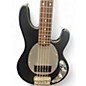 Used Ernie Ball Music Man sub bass 5 Black Electric Bass Guitar Black and Silver Electric Bass Guitar