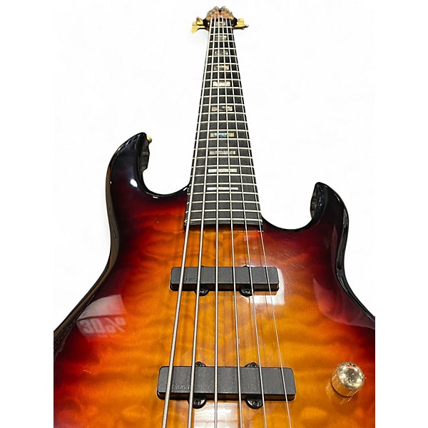 Used Carvin LB76 QUILT TOP 3 Tone Sunburst Electric Bass Guitar