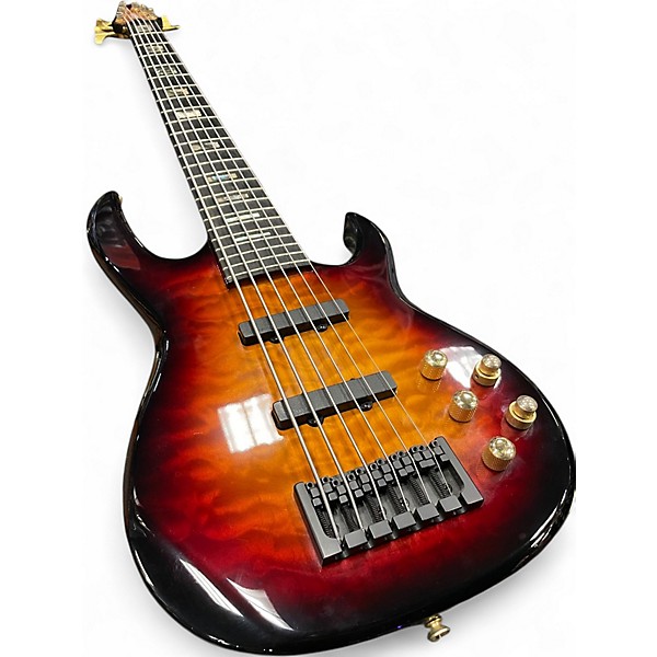 Used Carvin LB76 QUILT TOP 3 Tone Sunburst Electric Bass Guitar