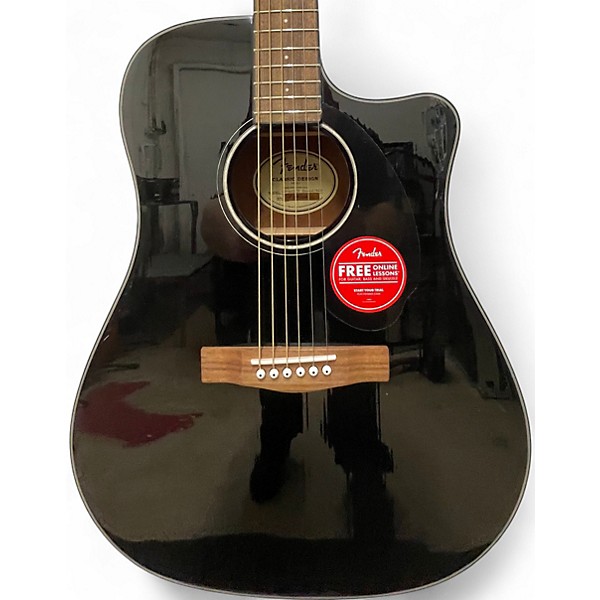 Used Fender CD-60SCE Black Acoustic Electric Guitar