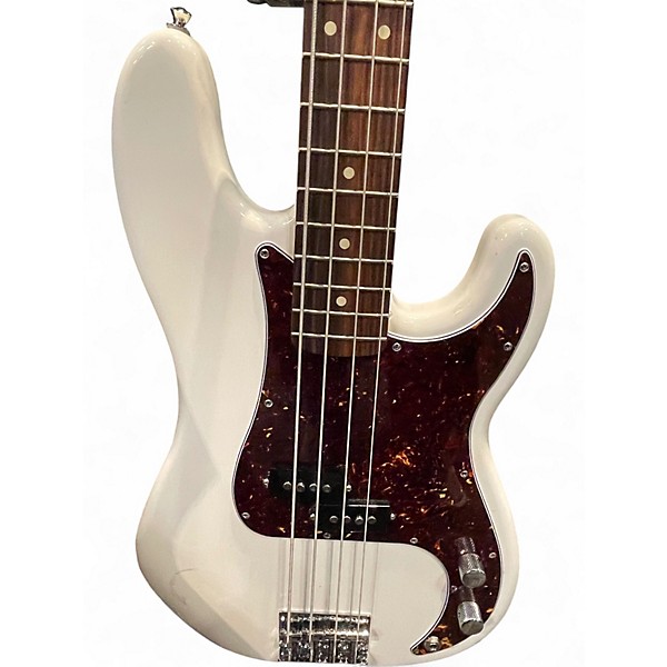 Used 2022 Fender Player Precision Bass White Electric Bass Guitar
