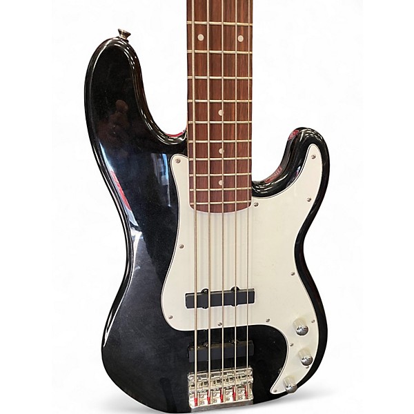 Used Squier Precision V Black Electric Bass Guitar