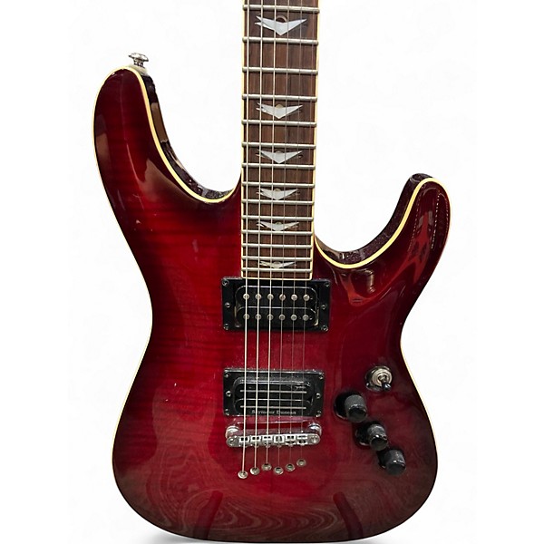 Used Schecter Guitar Research Diamond Series PT Red Solid Body Electric Guitar