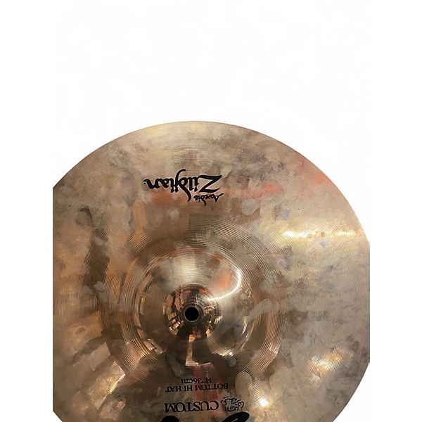 Used Zildjian 14in A Custom Hi Hat Pair Cymbal