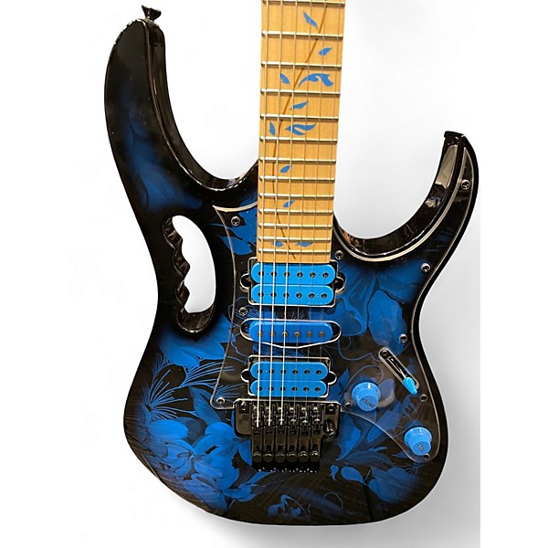 Used Ibanez Ibanez JEM77P Steve Vai Signature JEM Blue Floral Pattern Solid Body Electric Guitar