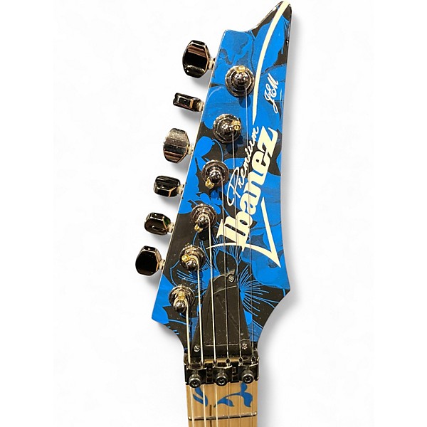 Used Ibanez Ibanez JEM77P Steve Vai Signature JEM Blue Floral Pattern Solid Body Electric Guitar