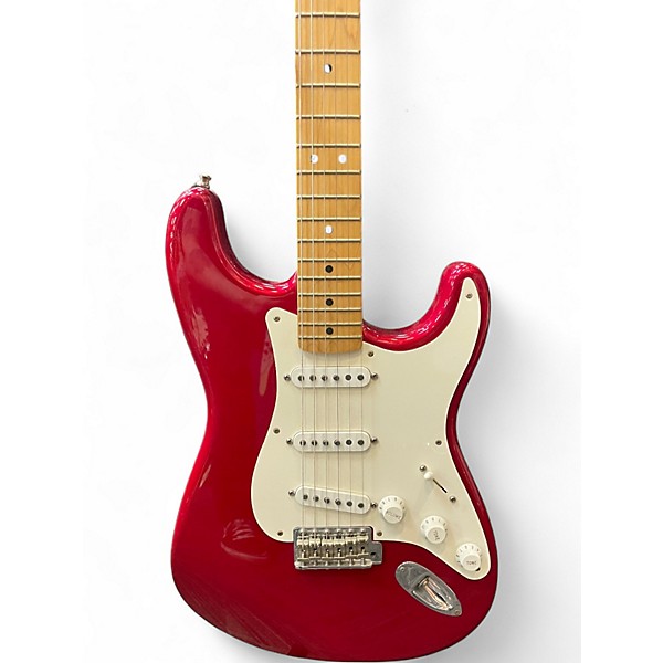 Used Fender Artist Series Jimmie Vaughan Tex-Mex Stratocaster Candy Apple Red Solid Body Electric Guitar