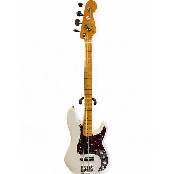 Used Fender American Ultra Precision Bass Pearl White Electric Bass Guitar