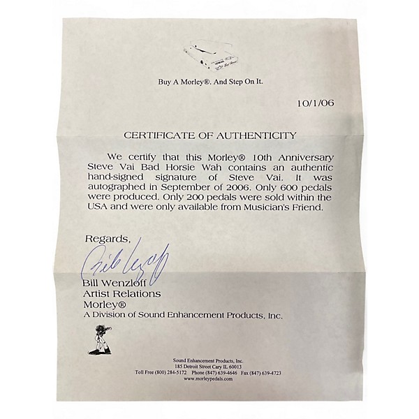 Used Morley 10th Anniversary Steve Vai Bad Horsie Effect Pedal