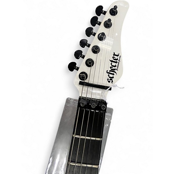 Used Schecter Guitar Research Diamond Series PT White Solid Body Electric Guitar