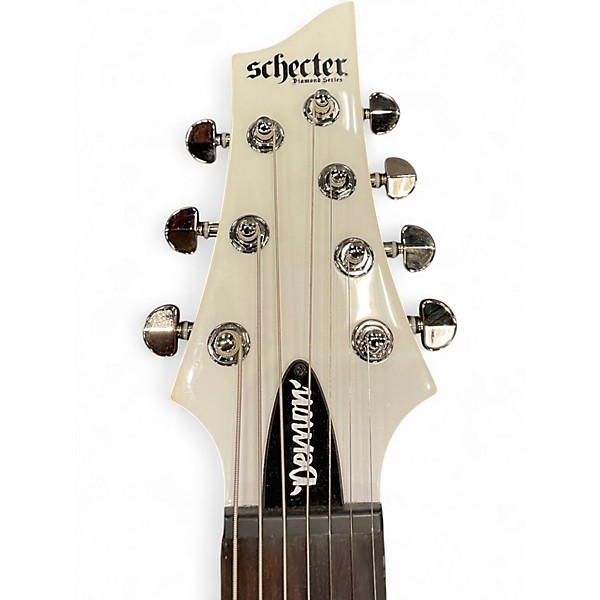 Used Schecter Guitar Research Demon 7 String White Solid Body Electric Guitar