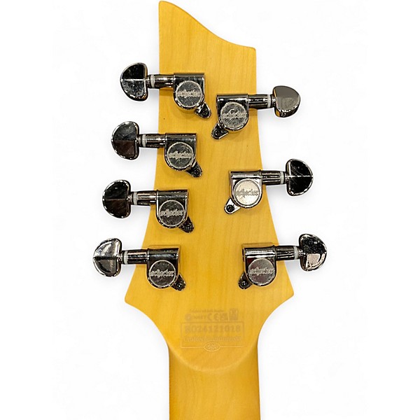 Used Schecter Guitar Research Demon 7 String White Solid Body Electric Guitar