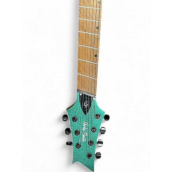 Used Harley Benton R-457FFB LH ROASTED 7-String MULTISCALE Green Solid Body Electric Guitar