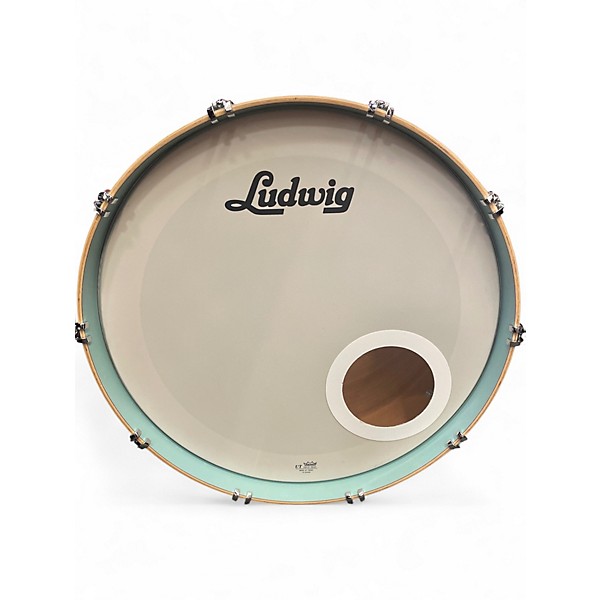 Used Ludwig 3 Piece nusonic skyline blue Drum Kit