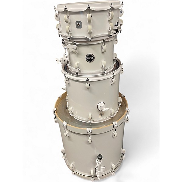 Used 2014 Crush Drums & Percussion 4 Piece Chameleon Birch White Drum Kit